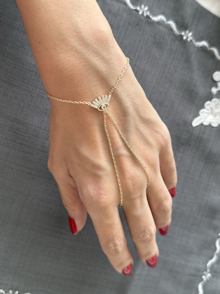 Taşlı mini göz gold Şahmeran