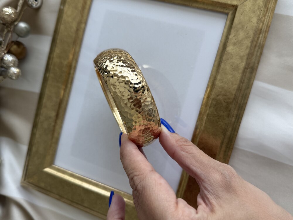Dövme gold orta kalın kelepçe bileklik