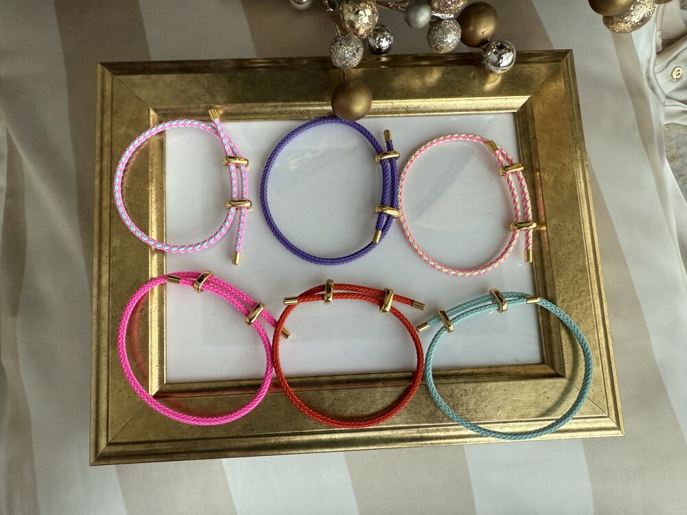 Fuşya neon sarı kordon bileklik