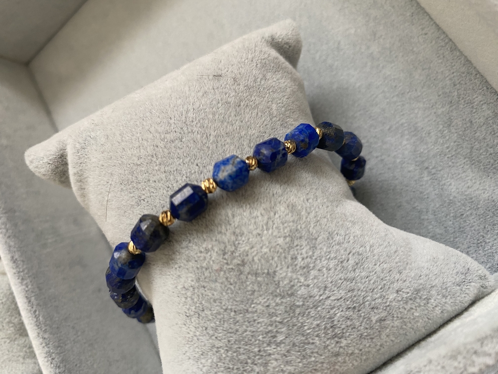 Lapis Lazuli Doğaltaş bileklik küp kesim