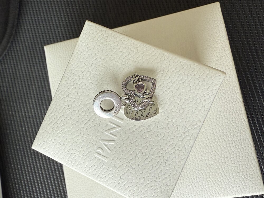 Kalp ve anne sallantılı pandor charm