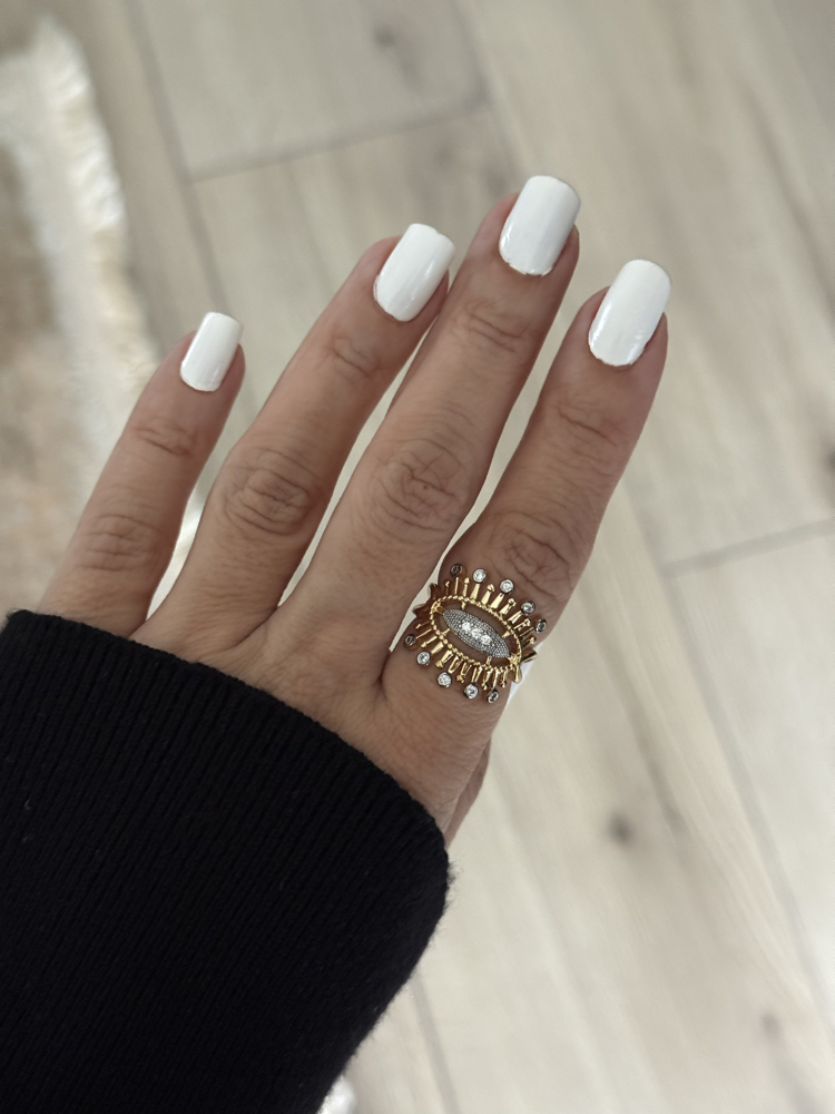 Taşlı güneş model göz gold yüzük