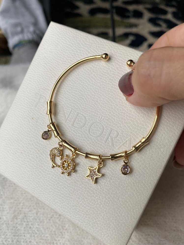 Mini gold charmlı şans bilekliği