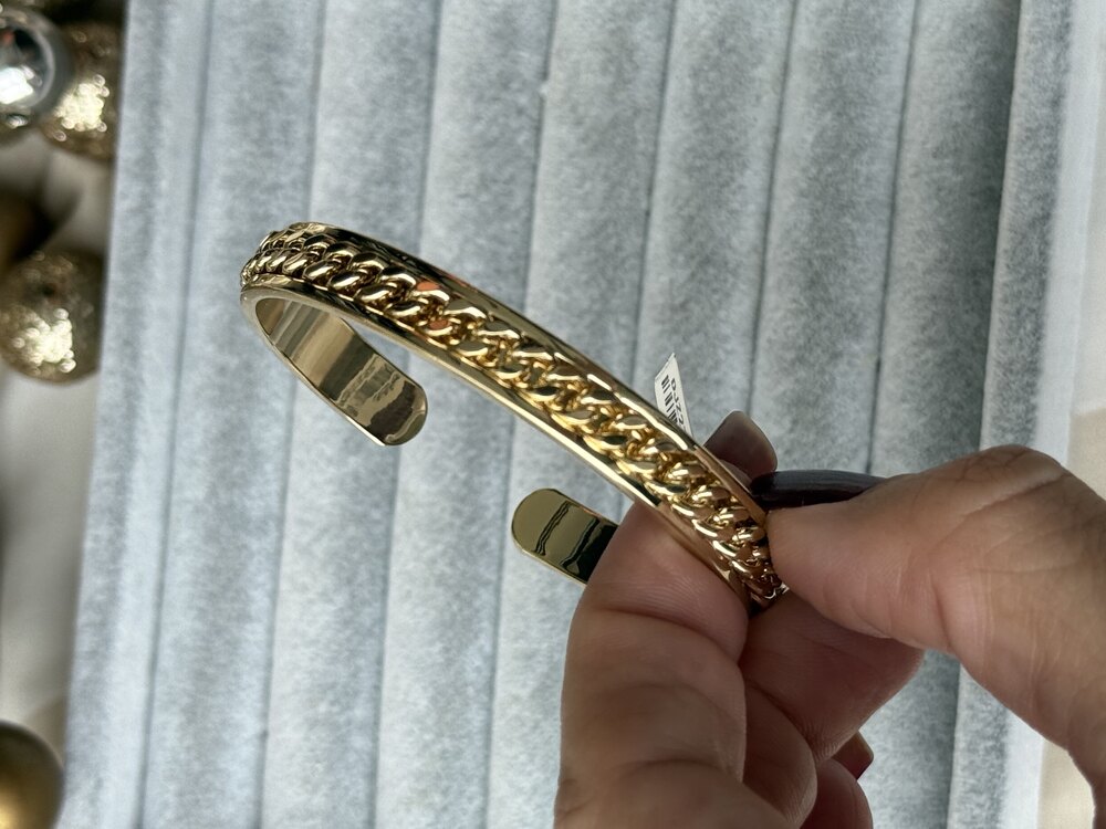 Zincirli gold kelepçe bileklik