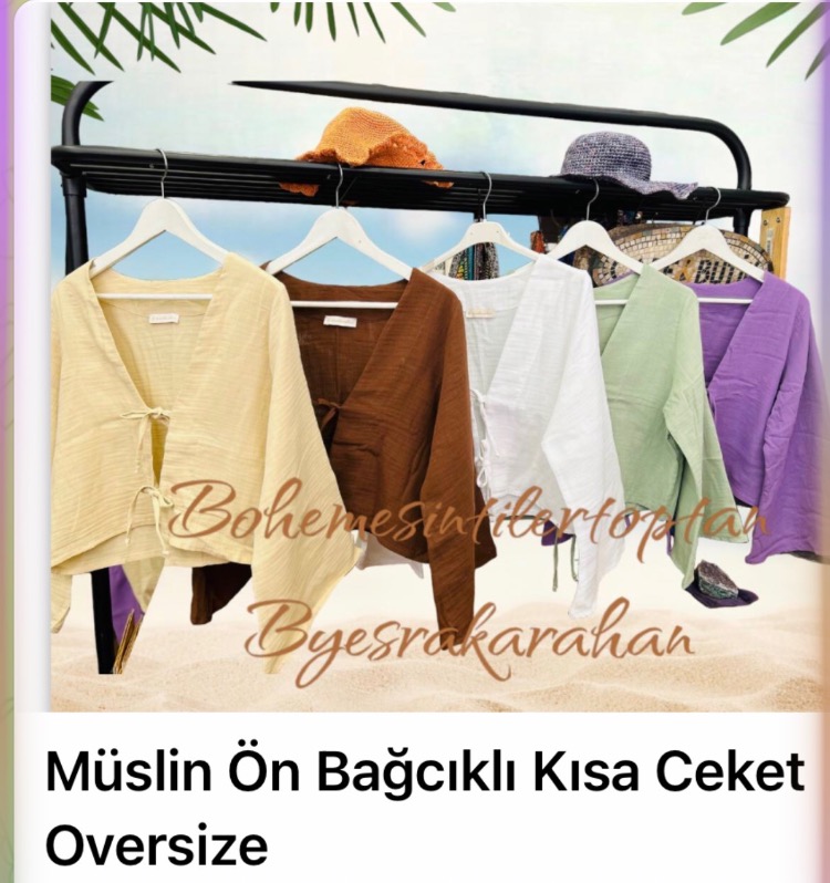 Müslin Ön Bağcıklı Ceket