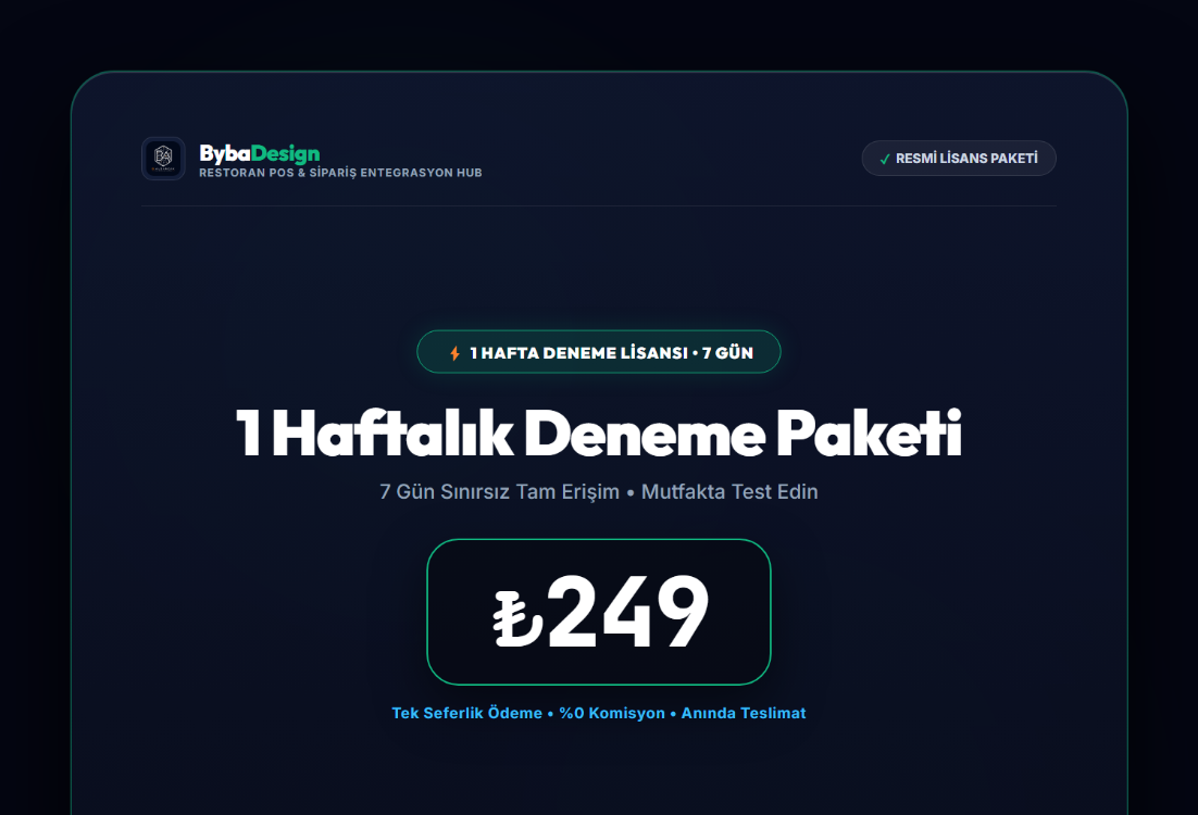 1 Haftalık POS Lisansı (Deneme Paketi)