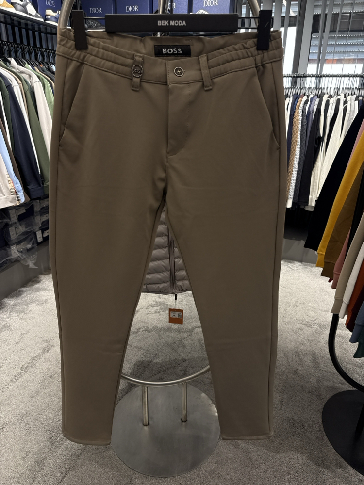 Boss Kışlık Kırışmayan Kumaş Jogger Pantolon (1219-Bej)