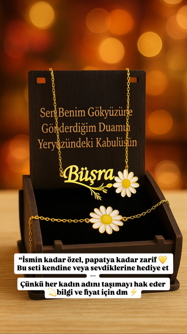 Papatya kolye ve bilekik