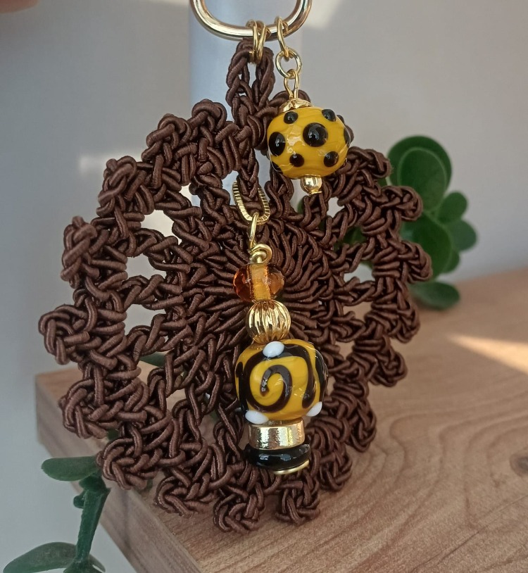 Mavi Murano Cam Çanta Charm 