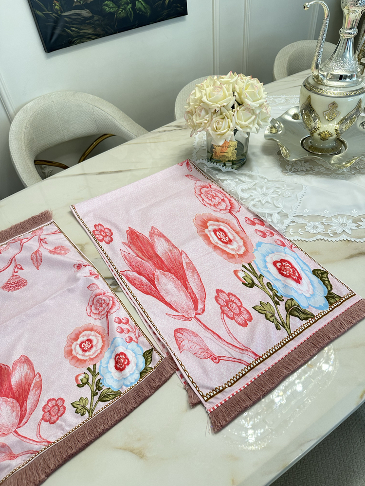 Pembe runner+fırın örtüsü
