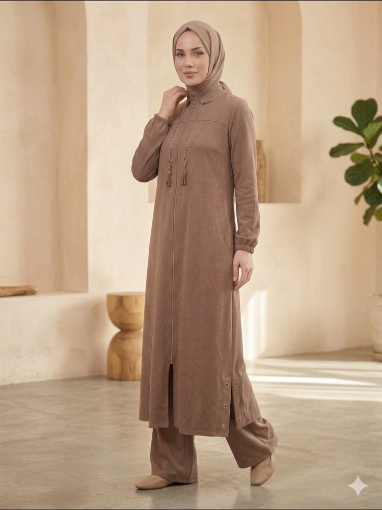 Uzun Tunik Takım Moka / 56226