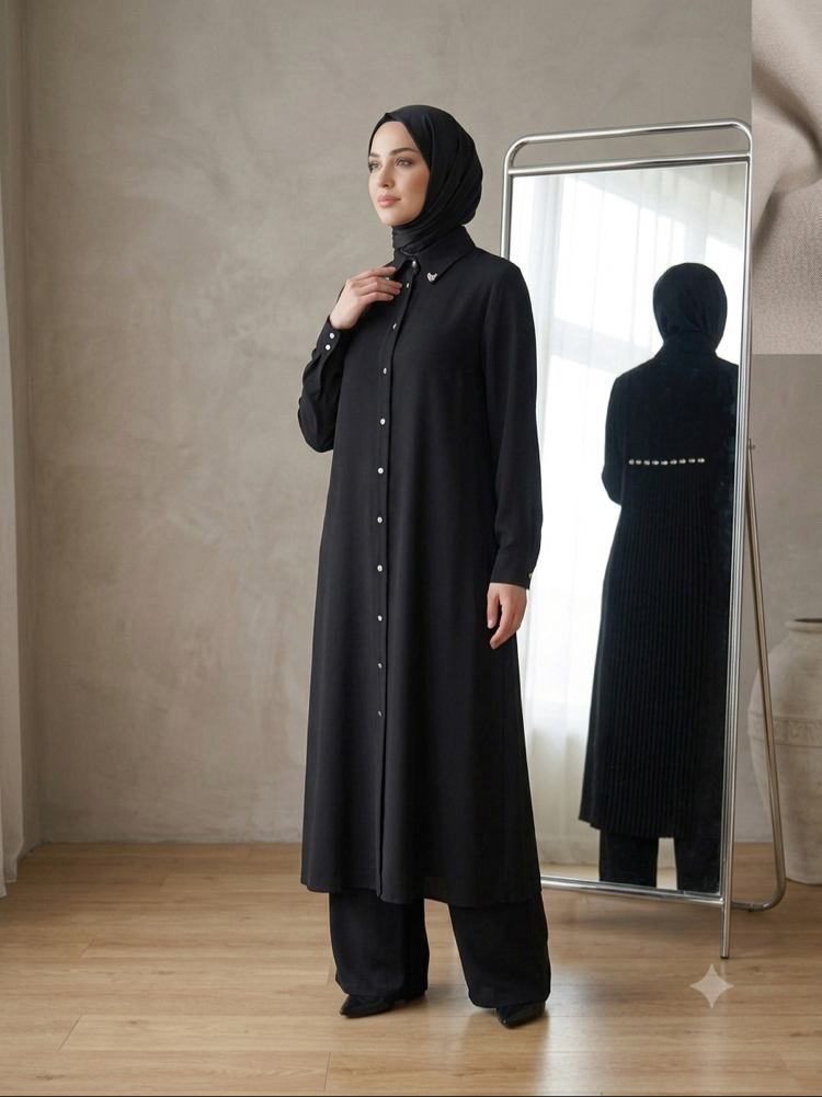 Uzun Tunik Takım Siyah / 56242