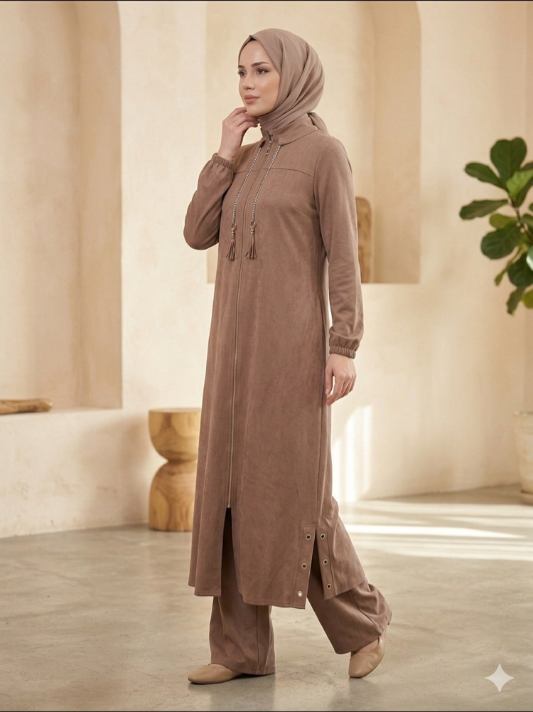 Uzun Tunik Takım Moka / 56226