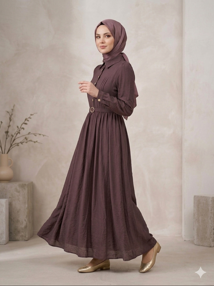 Pamuklu Elbise Mürdüm /63126