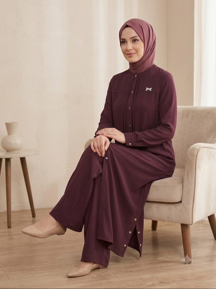 Uzun Tunikli Takım Bordo / 56249