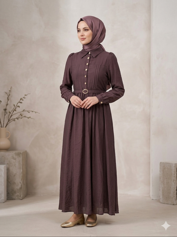 Pamuklu Elbise Mürdüm /63126