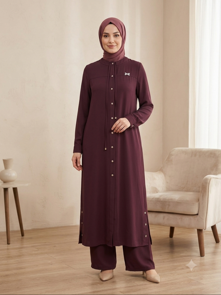 Uzun Tunikli Takım Bordo / 56249