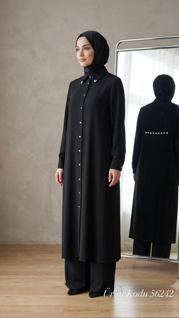 Uzun Tunik Takım Siyah / 56242