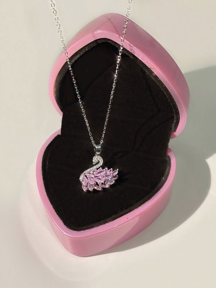 Kuğu kolye swrski model (silver)