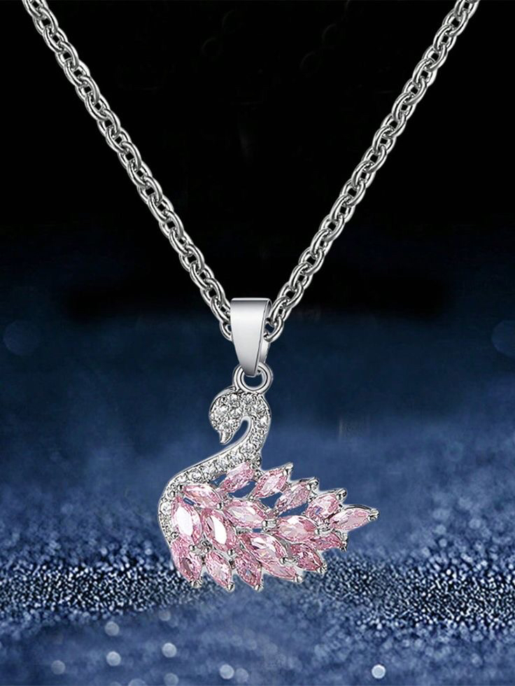 Kuğu kolye swrski model (silver)