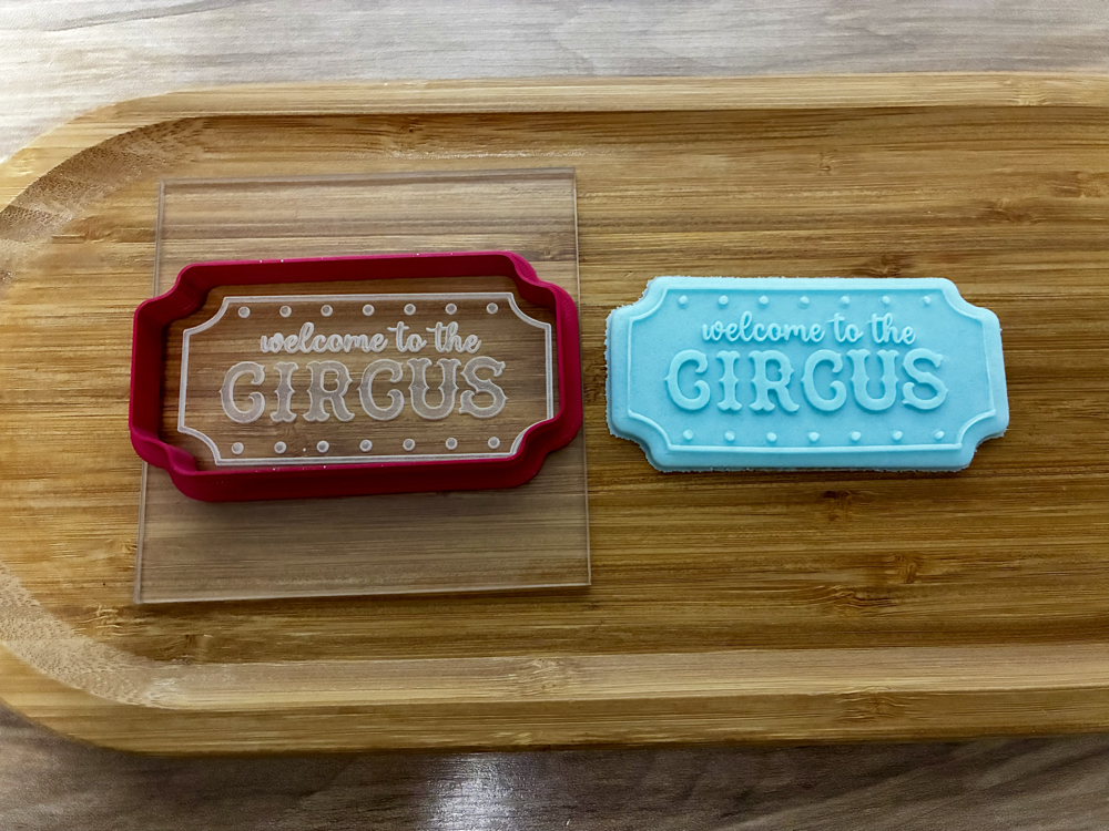 26564 circus yazılı pleksi ve kesicisi set kurabiye kalıbı