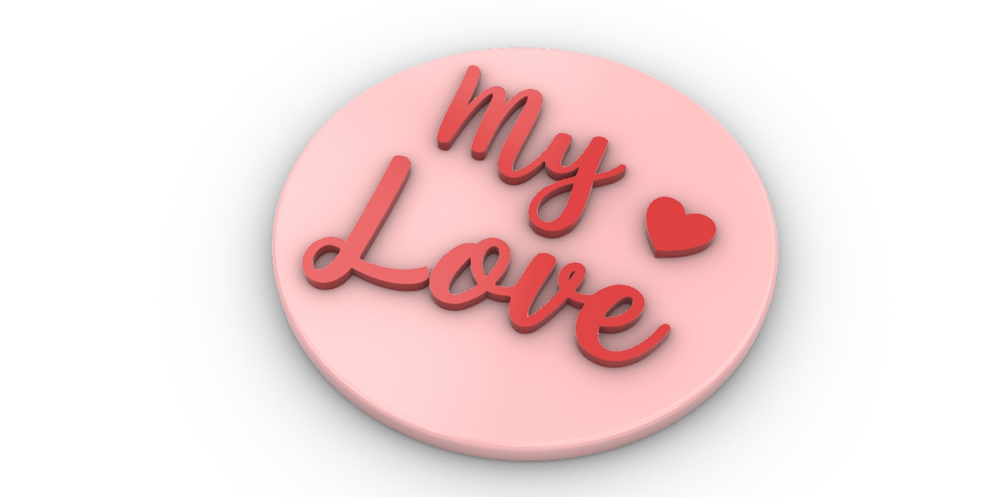 26480 My Love yazılı pleksi kabartma plakası