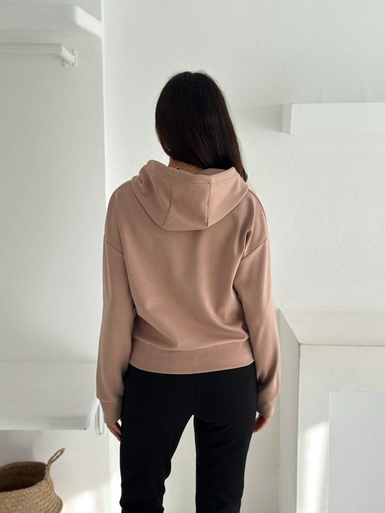 Nike Kapüşonlu Eşofman Üstü Sütlü Kahve - 4580