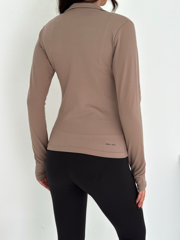 Nike Nubuk Kumaş Eşofman Üstü Sütlü Kahve- 4933