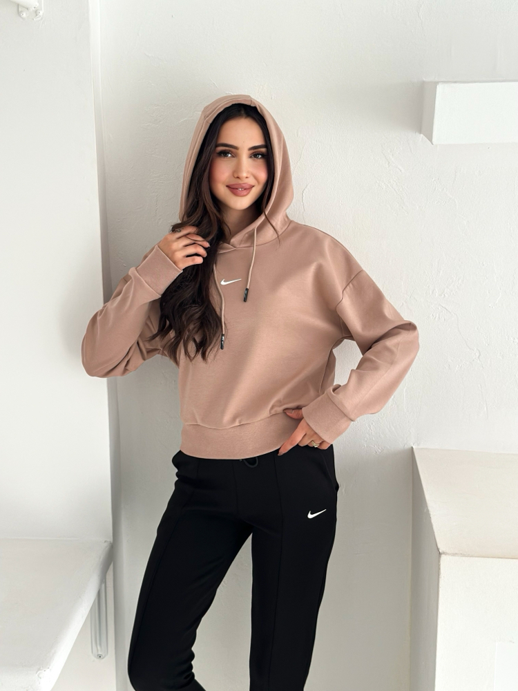 Nike Kapüşonlu Eşofman Üstü Sütlü Kahve - 4580