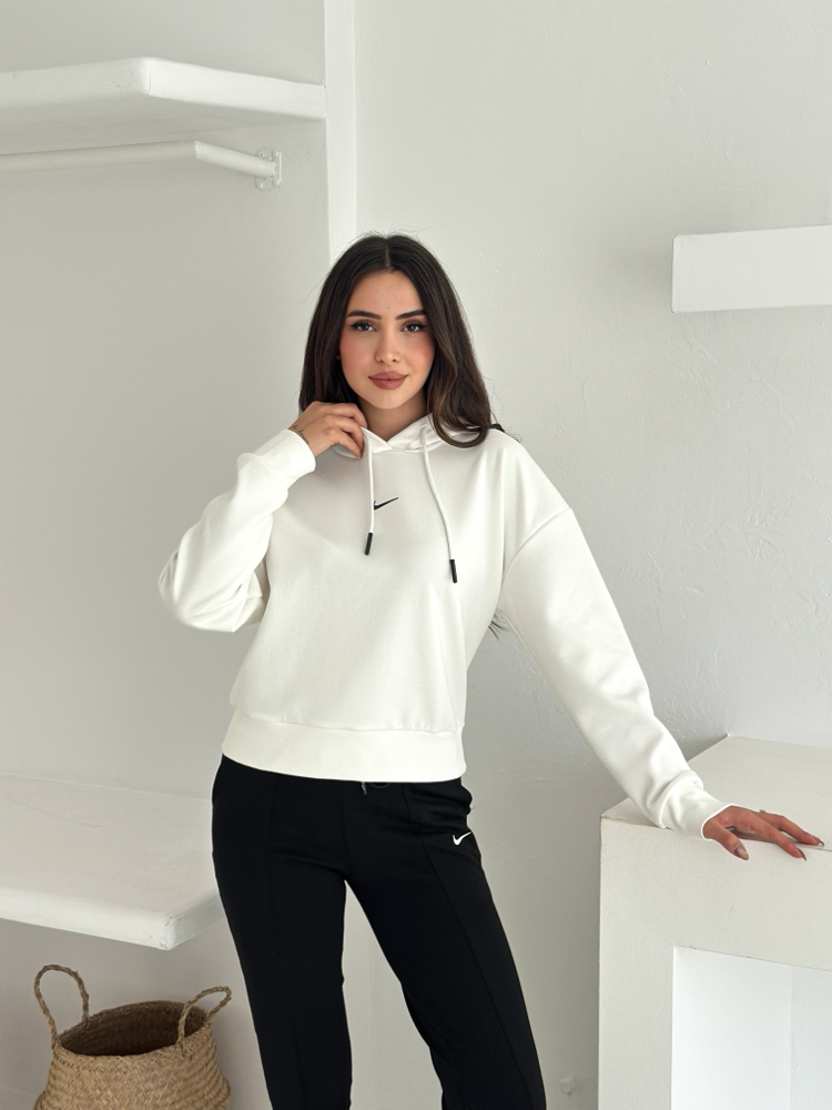 Nike Kapüşonlu Eşofman Üstü Ekru - 4580