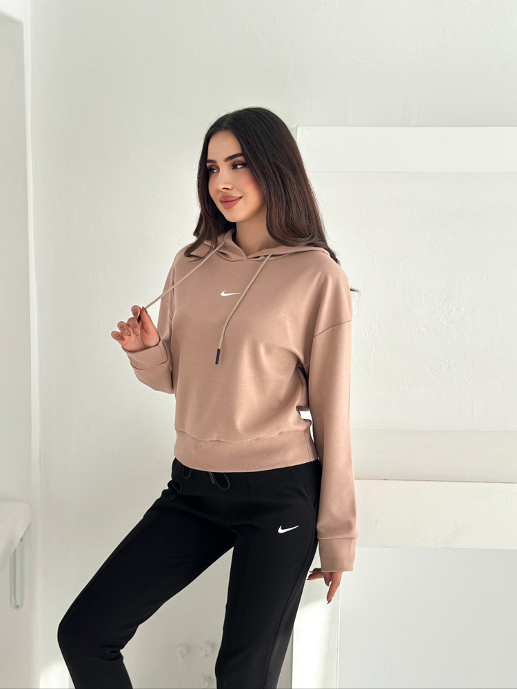Nike Kapüşonlu Eşofman Üstü Sütlü Kahve - 4580