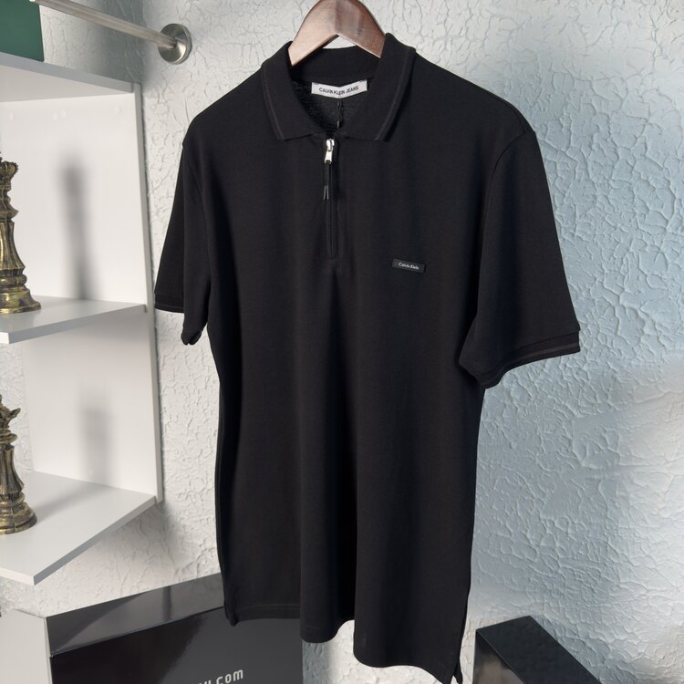Ck Premium Yaka Fermuarlı Polo Yaka T-shirt