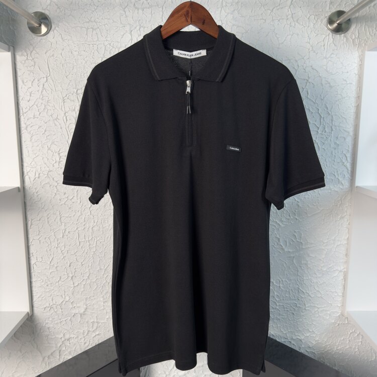 Ck Premium Yaka Fermuarlı Polo Yaka T-shirt