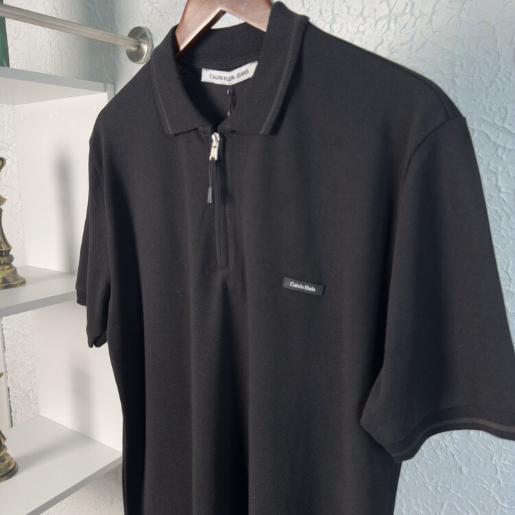 Ck Premium Yaka Fermuarlı Polo Yaka T-shirt
