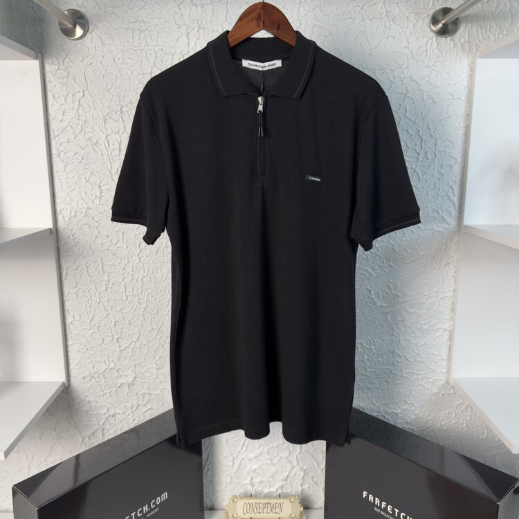 Ck Premium Yaka Fermuarlı Polo Yaka T-shirt