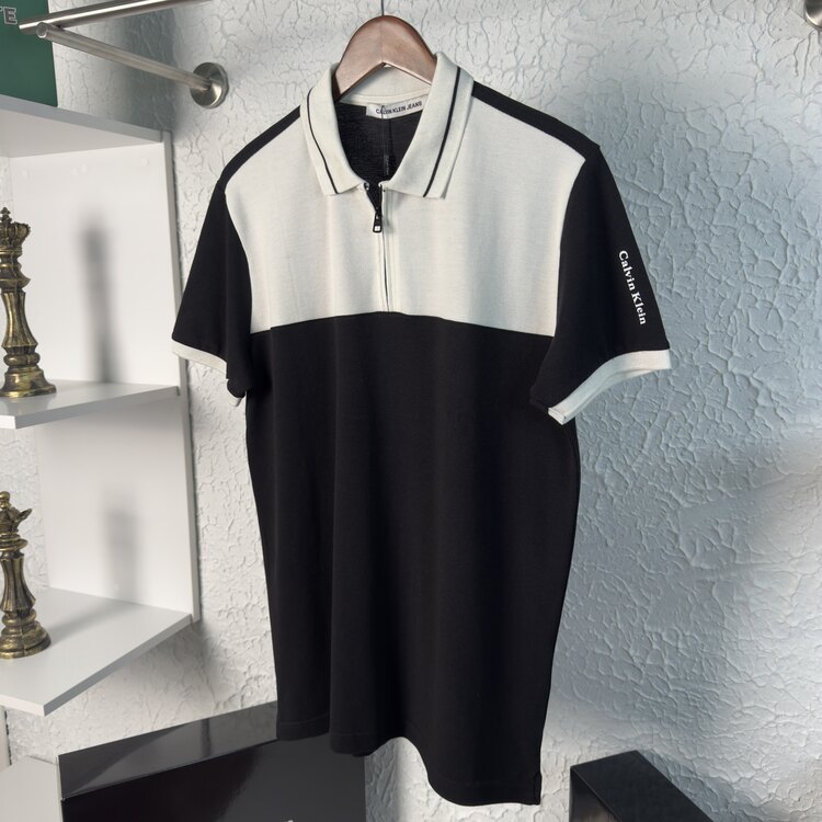 Ck Premium Yaka Fermuar Polo Yaka T-shirt