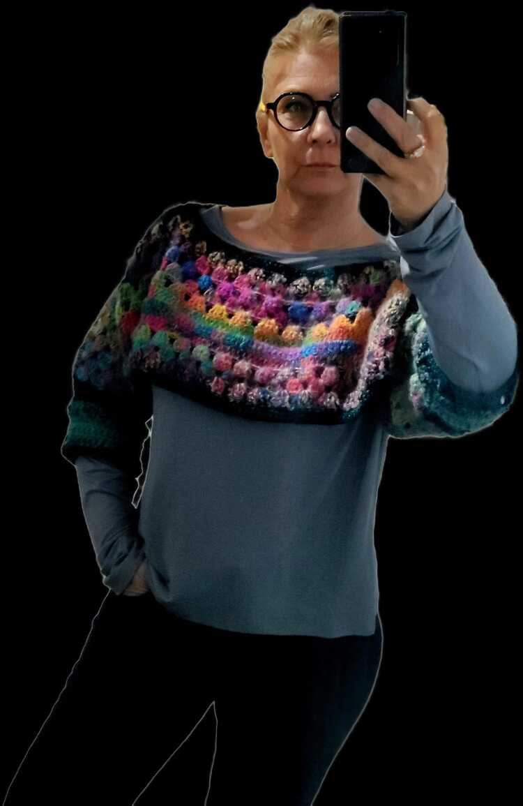 MULTI COLOR CROCHET SWEATER-SANDY