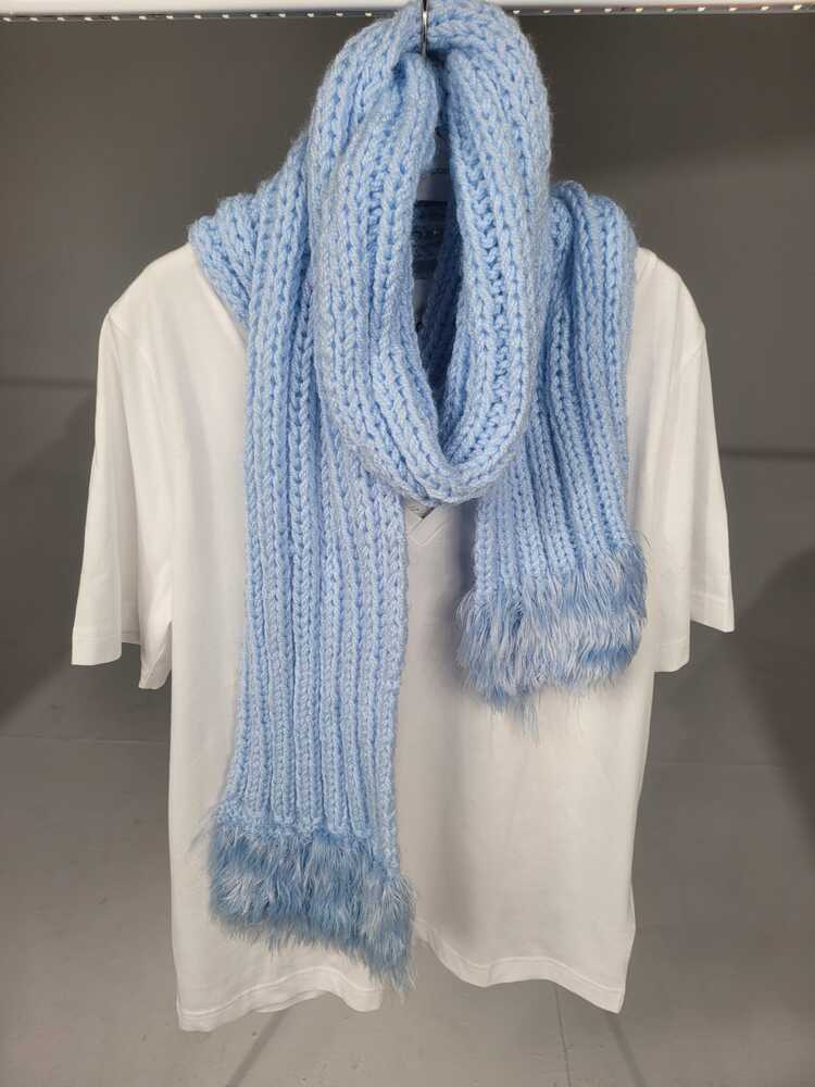 BLUE FRINGE SHAWL-SKY 