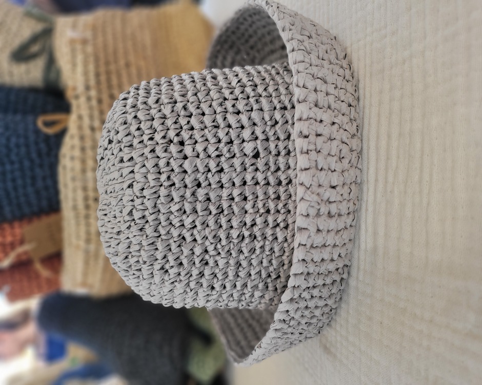 Gray Crochet Bucket Hat