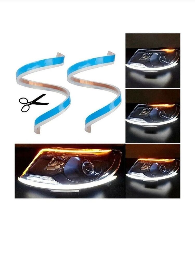 3D Far Üstü Ve Far içi 2 Renkli Kayar Sinyalli Gündüz Ledi 60 cm