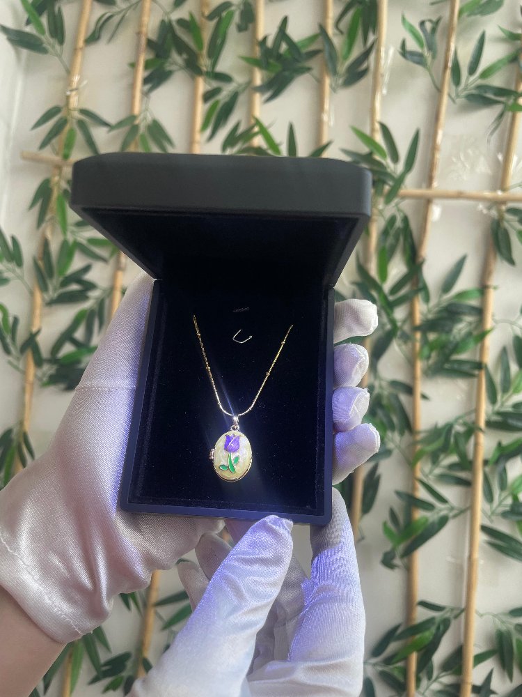 çelik fotoğraflı kolye gold