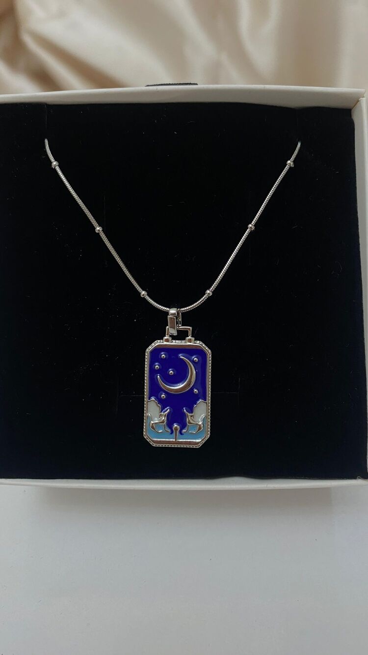 Çelik Tarot Motifli Kolye