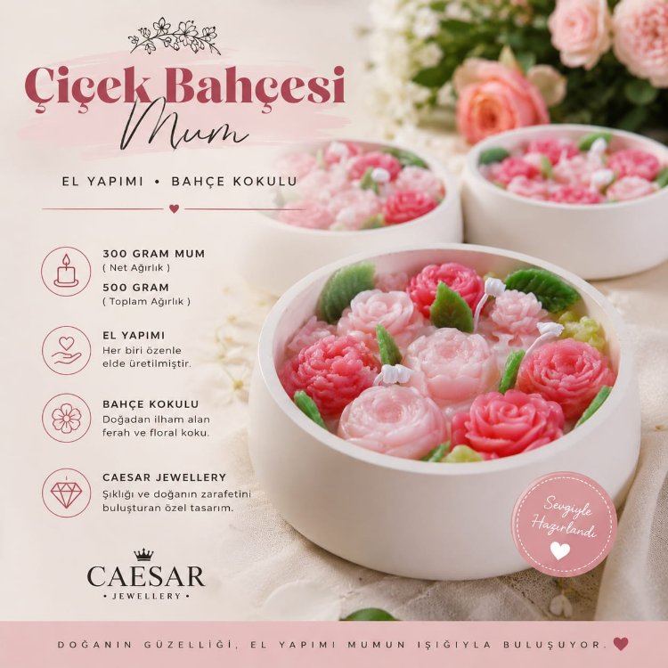 Çiçek Bahçesi El Yapımı Mum 