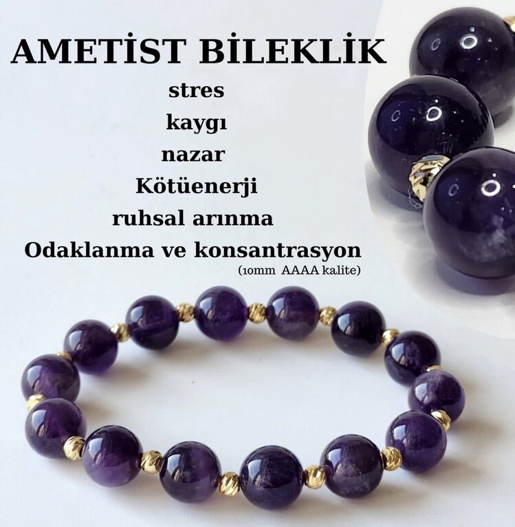 Ametist Dorika Doğaltaş Bileklik