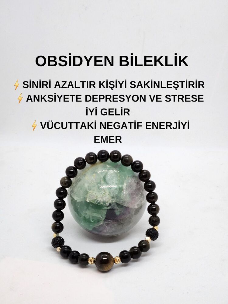 obsidyen bileklik