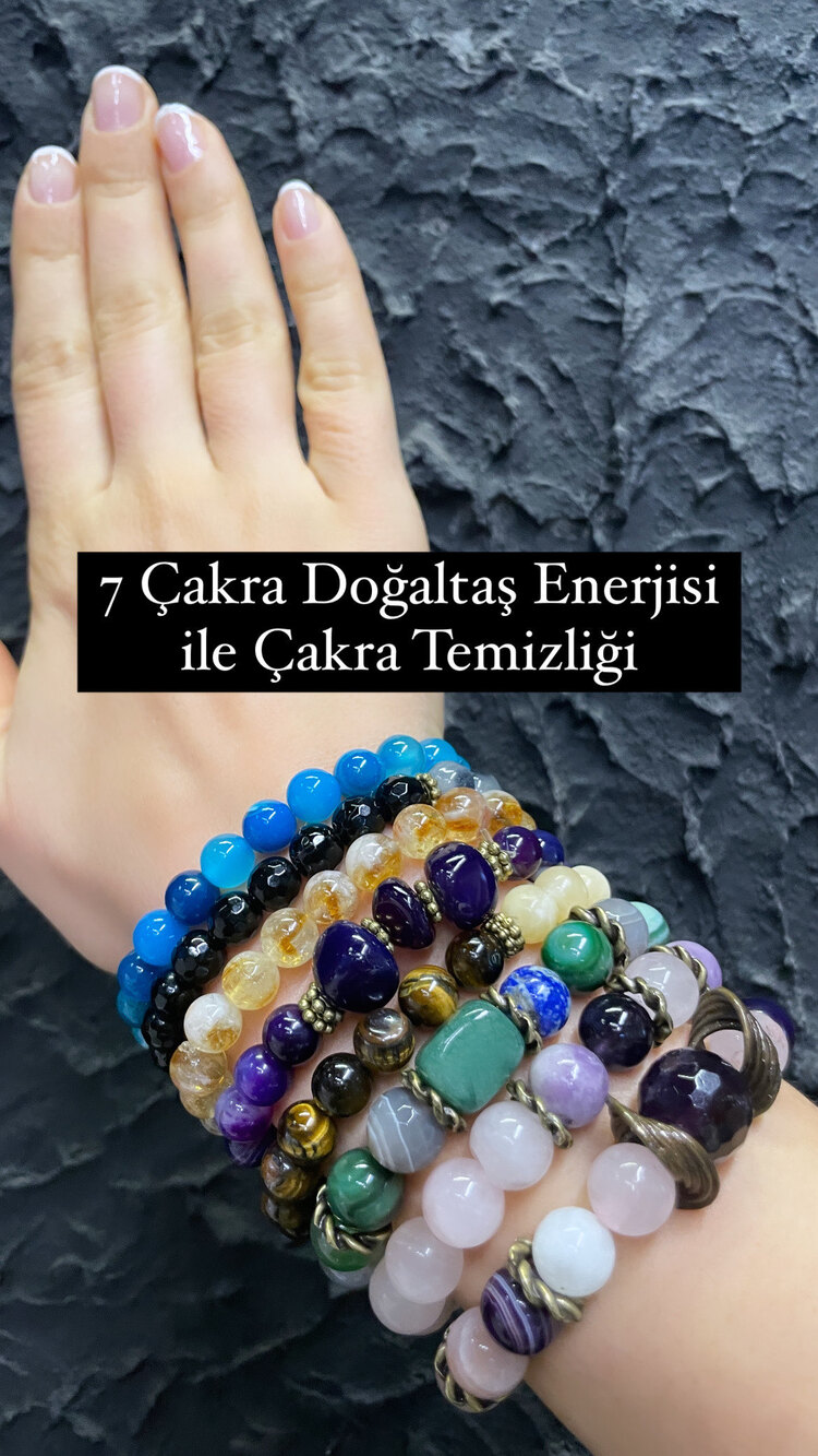 7 ÇAKRA TEMİZLİĞİ (7 adet doğaltaş bileklik)
