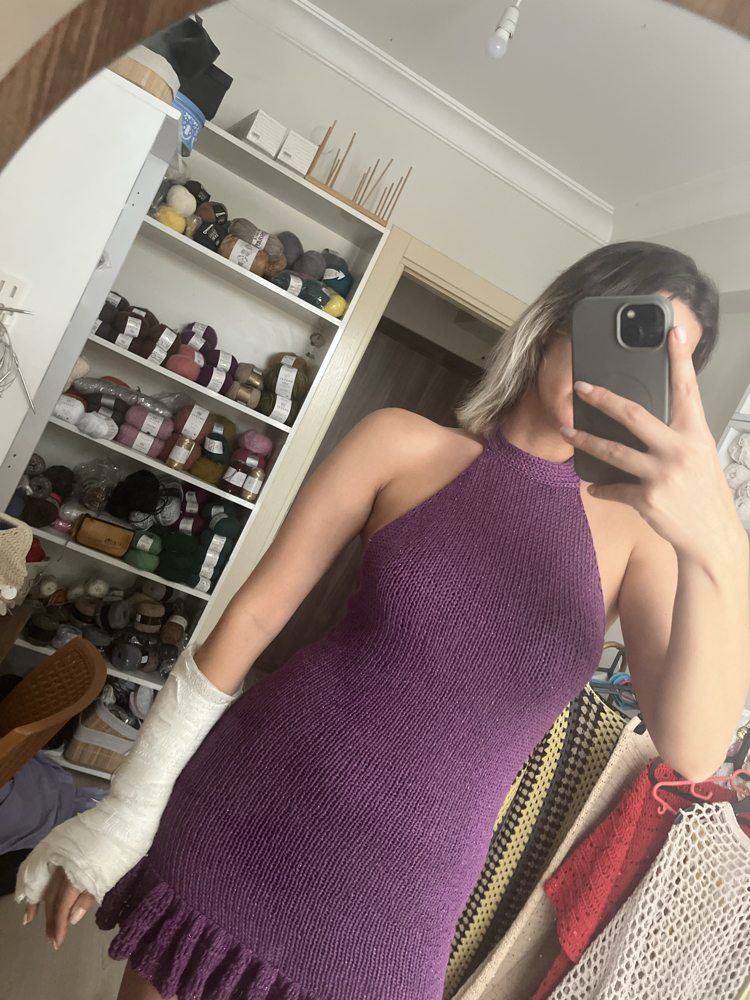 Pattern (fırfırlı halter yaka elbise) s ve m bedene uygun 
