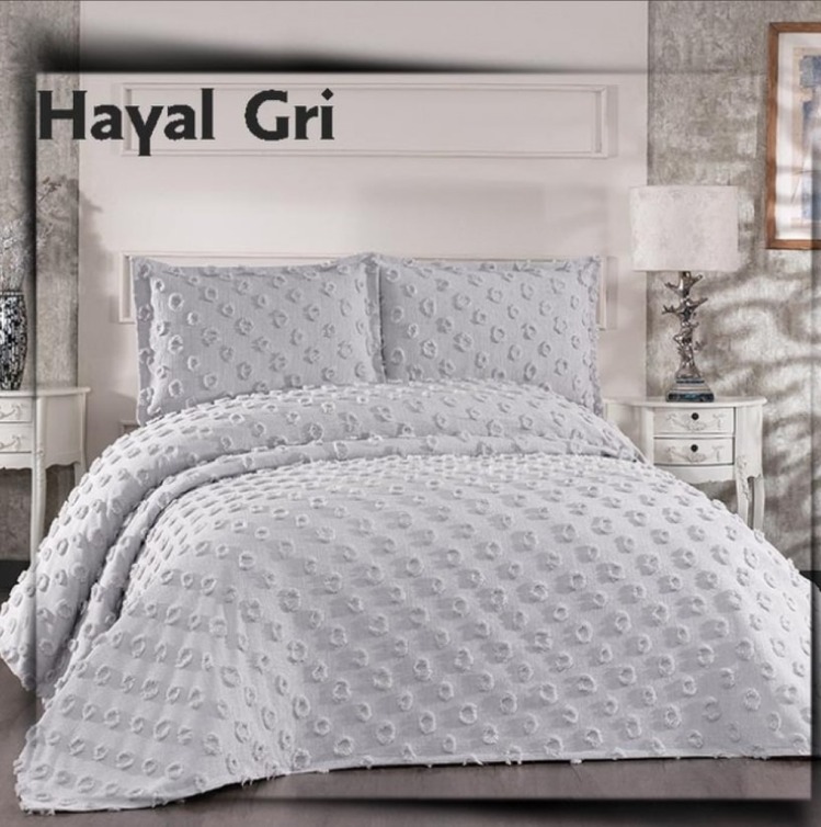 Çapa Home Hayal Şönil Yatak Örtüsü - GRİ