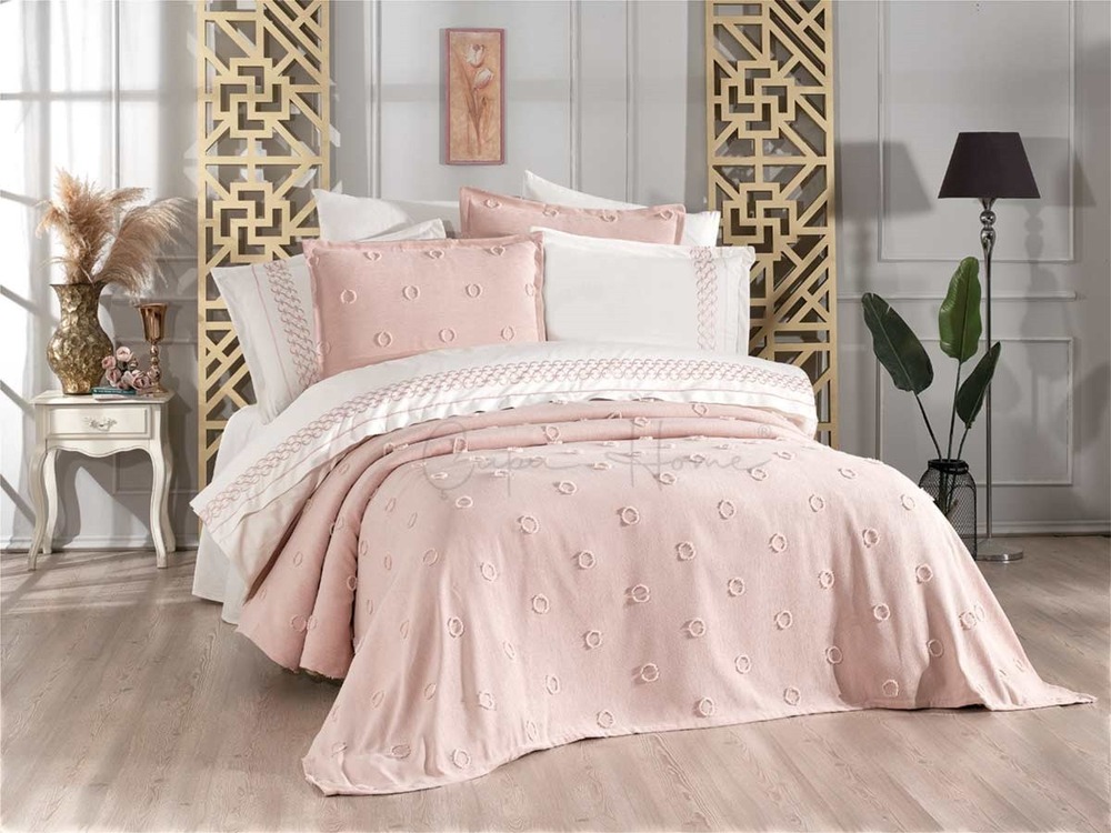 Çapa Home Asel Şönil Yatak Örtüsü - Pudra