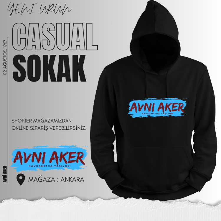 ''Avni Aker Kavgamızda Yaşıyor - Siyah Sweatshirt "